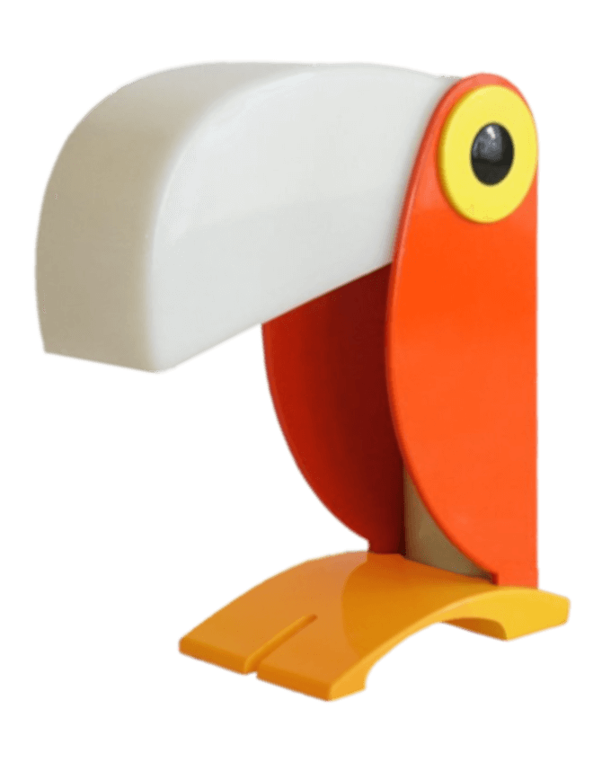 orange yellow white toucan